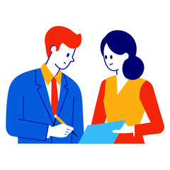 Fototapeta premium Business meeting illustration with professional characters