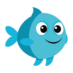 Fototapeta premium Happy cartoon fish character