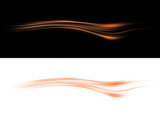 Abstract light trails motion blur orange golden bokeh background effect