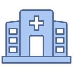 Fototapeta premium Hospital Building Blue Icon