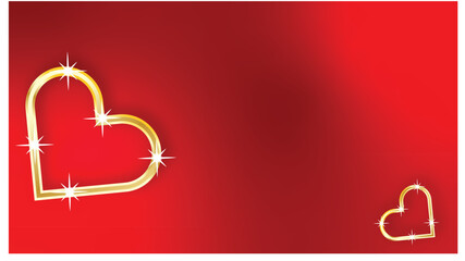 red heart with golden ribbon