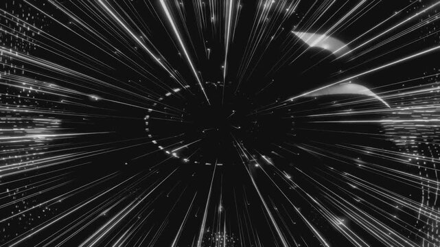 Animation of White and Black Abstract Shapes Creating a Dynamic Visual Effect With Light and Movement