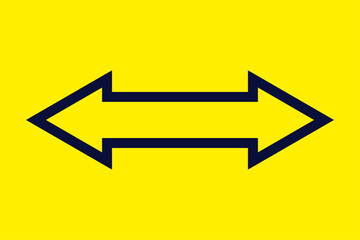 yellow arrow sign vector icon