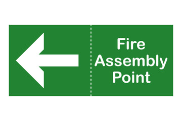 fire assembly point sing label design 