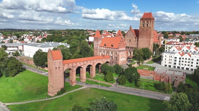 Aerial view of Kwidzyn Castle (Zamek w Kwidzynie), Pomeranian Voivodeship, Poland 