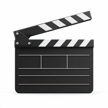Film clapper board on a plain background for video production