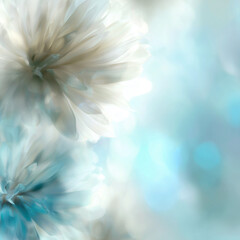 Obraz premium Soft Abstract Flower Macro with Blue Bokeh Background