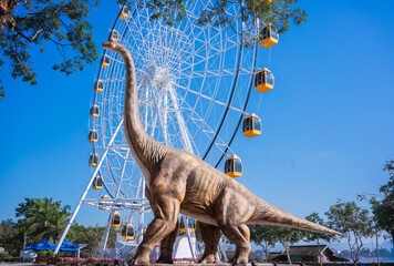 New Landmark of Nakhon Phanom with Giant Dinosaur and Ferris Wheel
