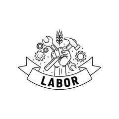 Labor Workers Solidarity Illustration outline