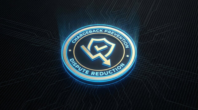 Secure system security safe payment cyberspace technology verification online digital emblem glowing for chargeback prevention and dispute reduction safe digital payment verification system