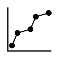Line Chart Growth Solid Vector Icon