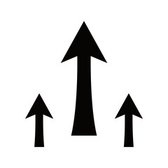Upward Arrows Growth Solid Vector Icon