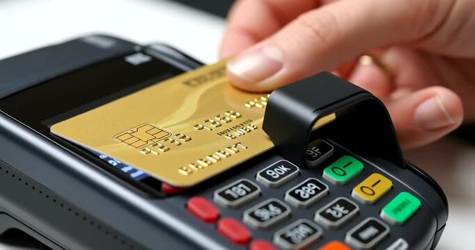 Person making payment with credit card.