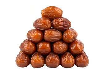 Dates Pyramid: A meticulously arranged pyramid of plump, caramel-colored dates, showcasing their rich texture and tempting sweetness.