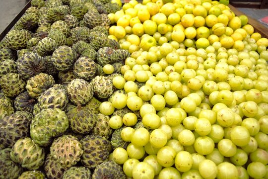 Sugar apples and amlas in Kathmandu, Nepal