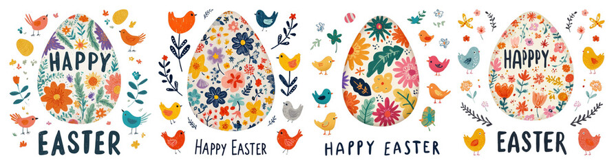 Obraz premium PNG Colorful Easter eggs design on transparent background
