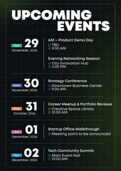 Event Release Calendar Poster Template