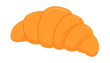 Cartoon-style croissant, glossy and golden-brown, sits on a white backdrop in a simple illustration