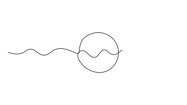 Continuous one line drawing of black circle animation. Round frame sketch outline circle animation. Hand drawn circle line sketch