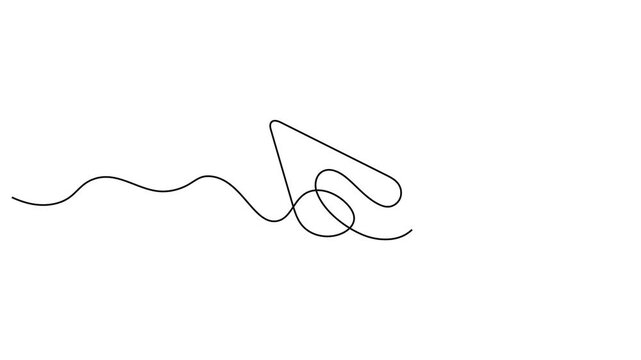 Single line drawing of a rocket animation. One line rocket illustration. Minimalist single line drawing of a rocket animation