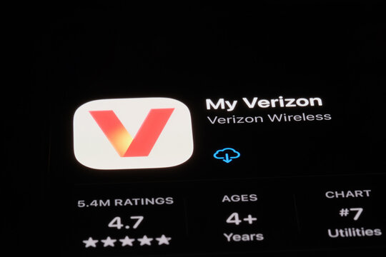 Shanghai,China-Feb.4th 2026: Verizon app icon brand logo 