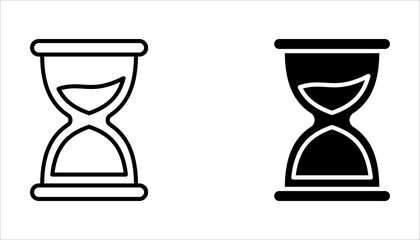 anti-aging hourglass line icon set, flat design vector illustration on white background.