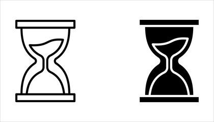 anti-aging hourglass line icon set, flat design vector illustration on white background.