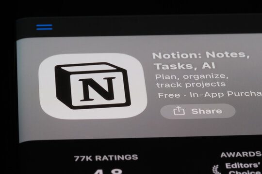 Shanghai,China-Feb.4th 2026: Notion app icon logo
