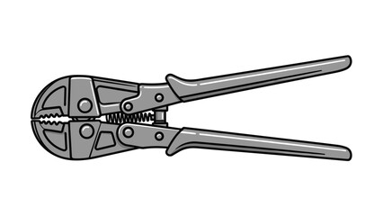 Obraz premium Industrial metal pliers or bolt cutter tool with long handles for manual professional work and mechanical repairs.