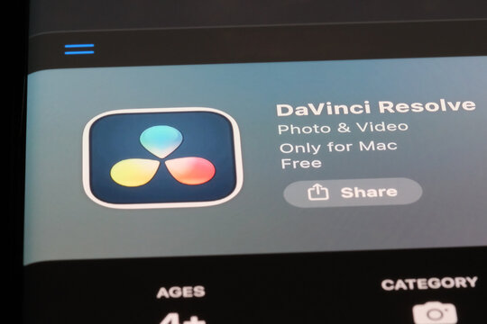 Shanghai,China-Feb.4th 2026: DaVinci Resolve app icon logo