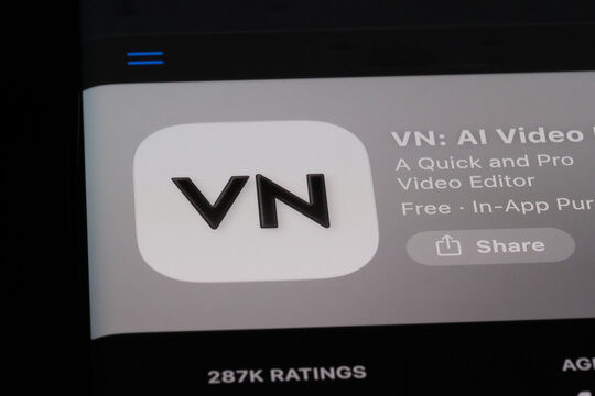Shanghai,China-Feb.4th 2026: VN AI Video Editor app icon