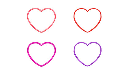 Four Neon Hearts in Different Colors image whisk