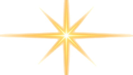Glowing Golden Starburst With Eight Points light bright