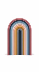 Modern layered archway in pastel colors depth wallpaper 4k