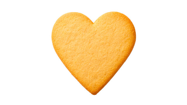 Heart-shaped cookie isolated on transparent background
