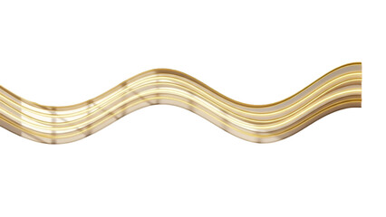 Wavy Golden Ribbon with Light Reflections on Black Background