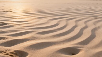 Fototapeta premium Top down view of minimalist beige sand texture with natural wind ripples zen background