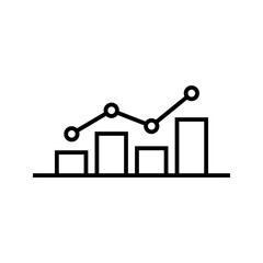 Bar Chart and Line Graph Analytics Vector Icon