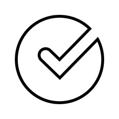Check Mark Circle Vector Icon for Confirmation and Approval