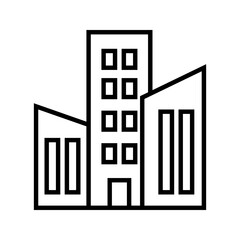 Office Building City Vector Icon for Business and Real Estate