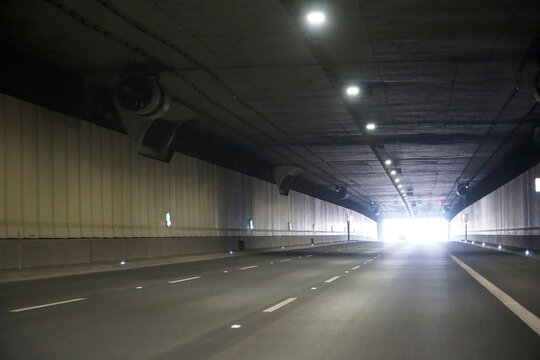 High contrast light at the end of tunnel