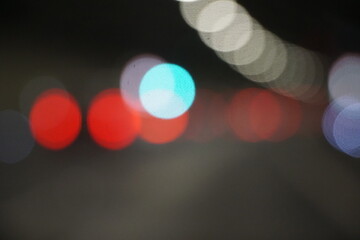 Colorful abstract blur of night time traffic
