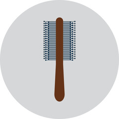 Vector illustration of a wooden hairbrush and comb tool isolated on white as a beauty accessory for hair care and style