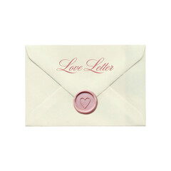 Beautifully sealed love letter envelope featuring a delicate pink heart wax stamp, perfect for expressing heartfelt emotions and romantic sentiments
