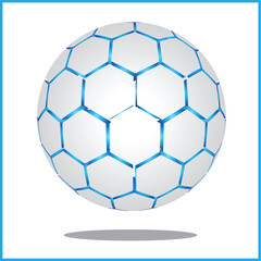 Fototapeta premium Futuristic Hexagon Sphere with Blue Glowing Lines with editable vector illustration 