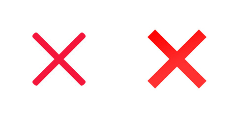 Two red x marks in a row on a transparent background