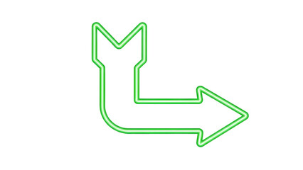 Green Neon Arrow Pointing Right light sign