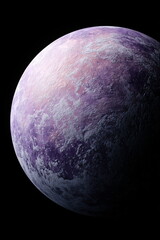 Naklejka premium purple alien planet, alien world in space, surreal cosmic landscape