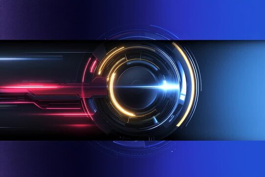 abstract futuristic ai technology background loop, colorful digital data visualization with copyspace, hightech holographic interface animation