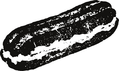 Fototapeta premium Chocolate eclair pastry with cream filling classic french dessert, sweet confectionery treat